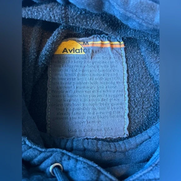 Aviator Nation Ninja Hoodie, Navy Blue, Size M - Picture 6 of 7